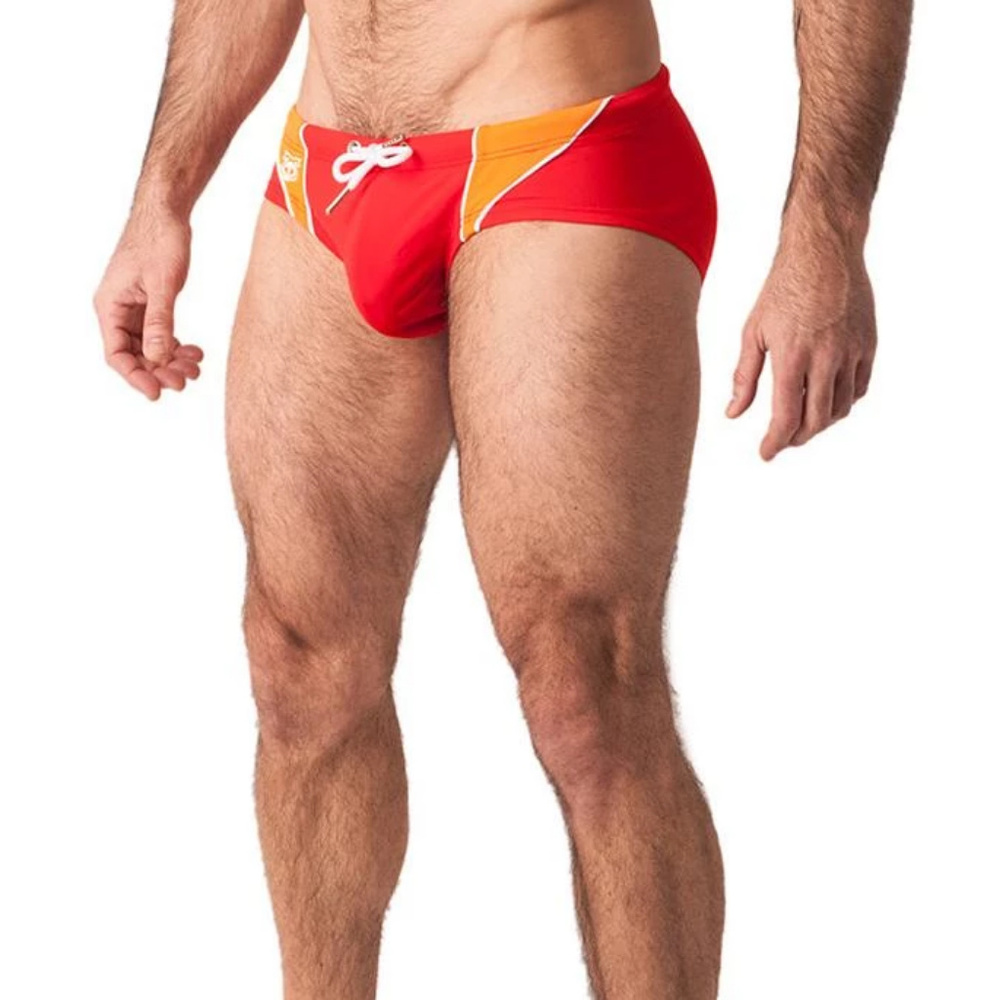 NASTY PIG Gutter Bikini Swim Briefs Red/Orange LRG - Picture 4 of 6